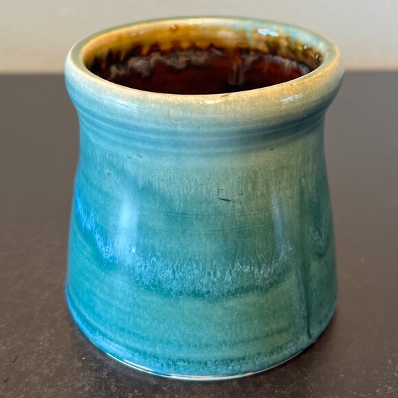 Handcrafted Hand Thrown Drip Glaze Pottery Mug Signed by Artist - Wells - Picture 2 of 10